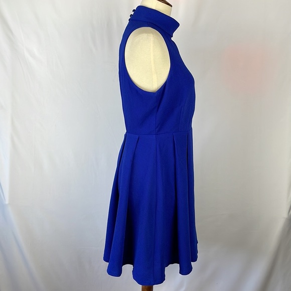 Lulu's Blue Fit and Flare Sleeveless Dress with Open Back - Size Medium - Picture 11 of 17